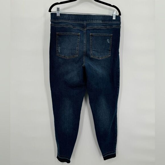 SPANX‎ Womens Distressed Ankle Skinny Jeans in Medium Wash Raw Hem Size XL EUC - Picture 7 of 7